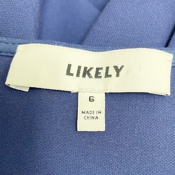 LIKELY Duchess Dress Royal Blue OTS Off The Shoulder Bodycon Midi Women’s Size 6 - Picture 10 of 13